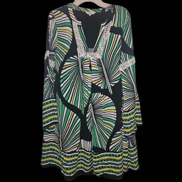 Crown & Ivy Lined Midi Summer Dress Black Green‎ Size XS summer style preppy - Picture 1 of 4